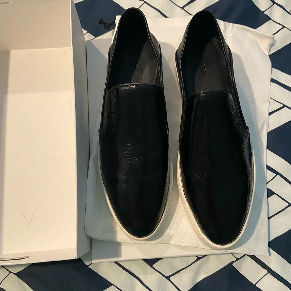 NEW Vince Garvey Slip On Black Leather FREE SHIPPING - Picture 4 of 9